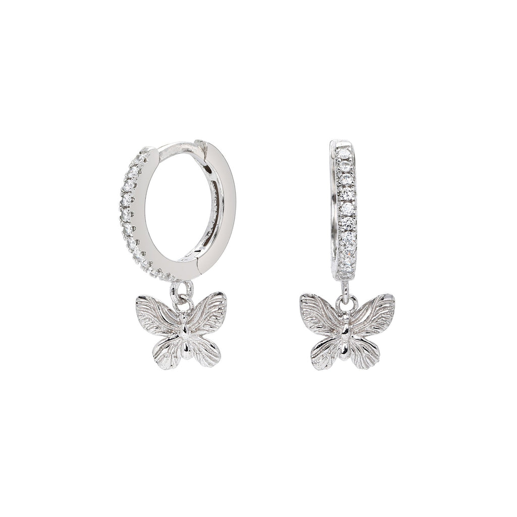 Damen Ohrhänger mit filigranem Schmetterlingsanhänger aus 925 Sterling Silber Shop Nory