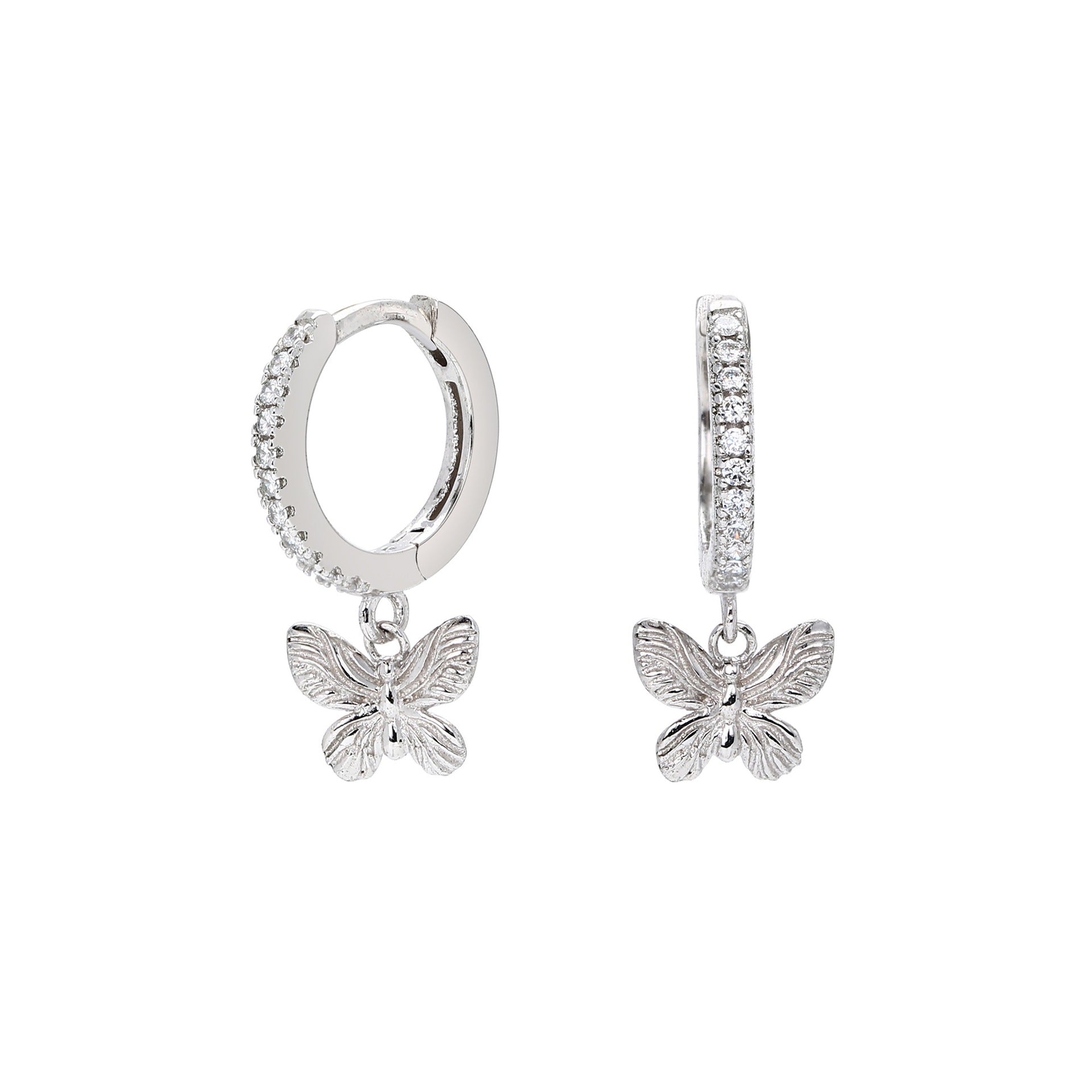 Damen Ohrhänger mit filigranem Schmetterlingsanhänger aus 925 Sterling Silber Shop Nory