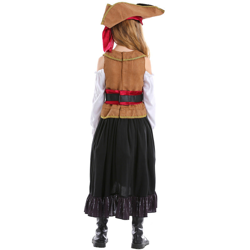 Mädchen Piratenkostüm mit authentischen Accessoires und schwingendem Rock Shop Nory