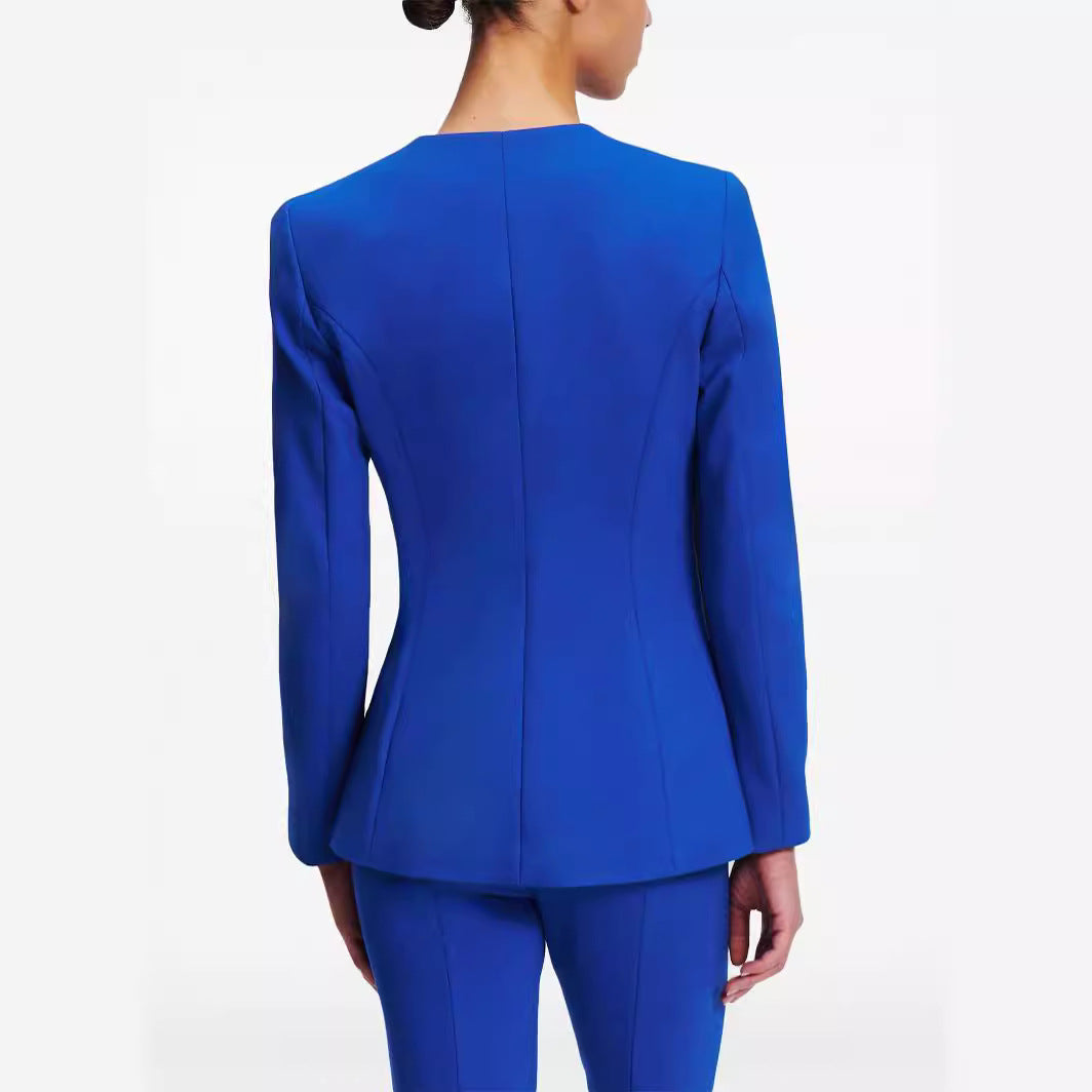 Damen Cape-Ärmel Tailoring-Blazer mit taillierter Silhouette und ausgestellter Hose mit Beinschlitz Shop Nory
