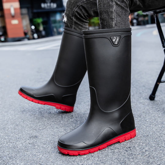 Herren Mittelhohe Wasserdichte Gummistiefel mit kontrastierender Profilsohle Shop Nory