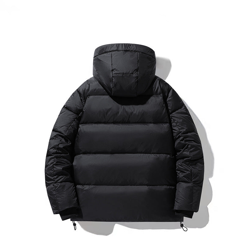 Herren gesteppte Thermo-Daunenjacke mit Kapuze, winddichter Shell und verstellbarem Saum Shop Nory