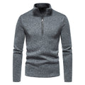 Herren Fleecepullover mit Stehkragen und innovativem Reißverschluss