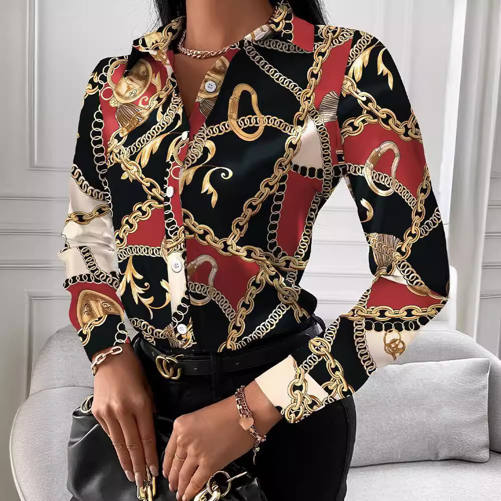Damen Bluse mit elegantem Kettenmuster