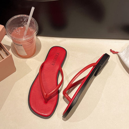 Damen modische Flip-Flops mit komfortablem Fußbett und raffiniertem Riemen