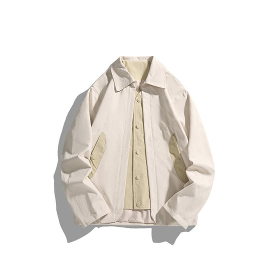 Herren leichte Freizeitjacke mit Hemdkragen, Druckknopfleiste und verdeckten Nahttaschen Shop Nory