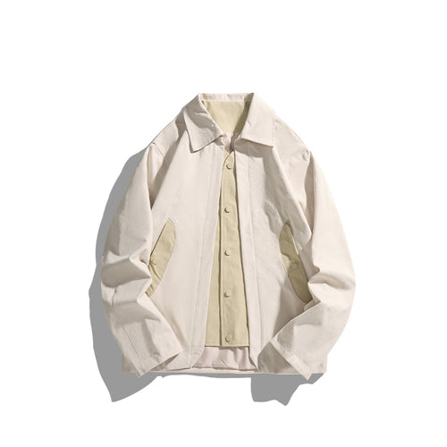 Herren leichte Freizeitjacke mit Hemdkragen, Druckknopfleiste und verdeckten Nahttaschen Shop Nory