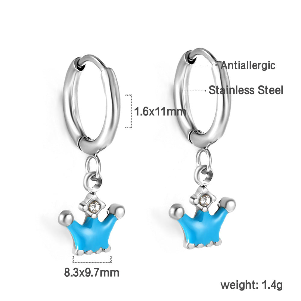 Damen Hängende Ohrringe mit königlichem Krönchen-Motiv Shop Nory