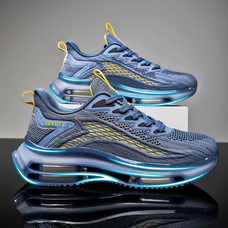Herren Sichtbar luftgepolsterte Running-Sneaker mit Dual-Air-Kammer und atmungsaktivem Strickoberteil Shopy Nory