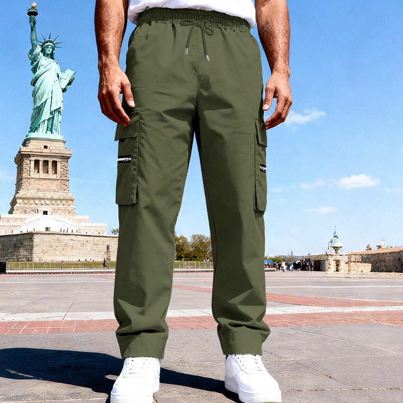 Herren Cargo-Freizeithose mit elastischem Bund, Tunnelzug & Zip-Taschen Shop Nory
