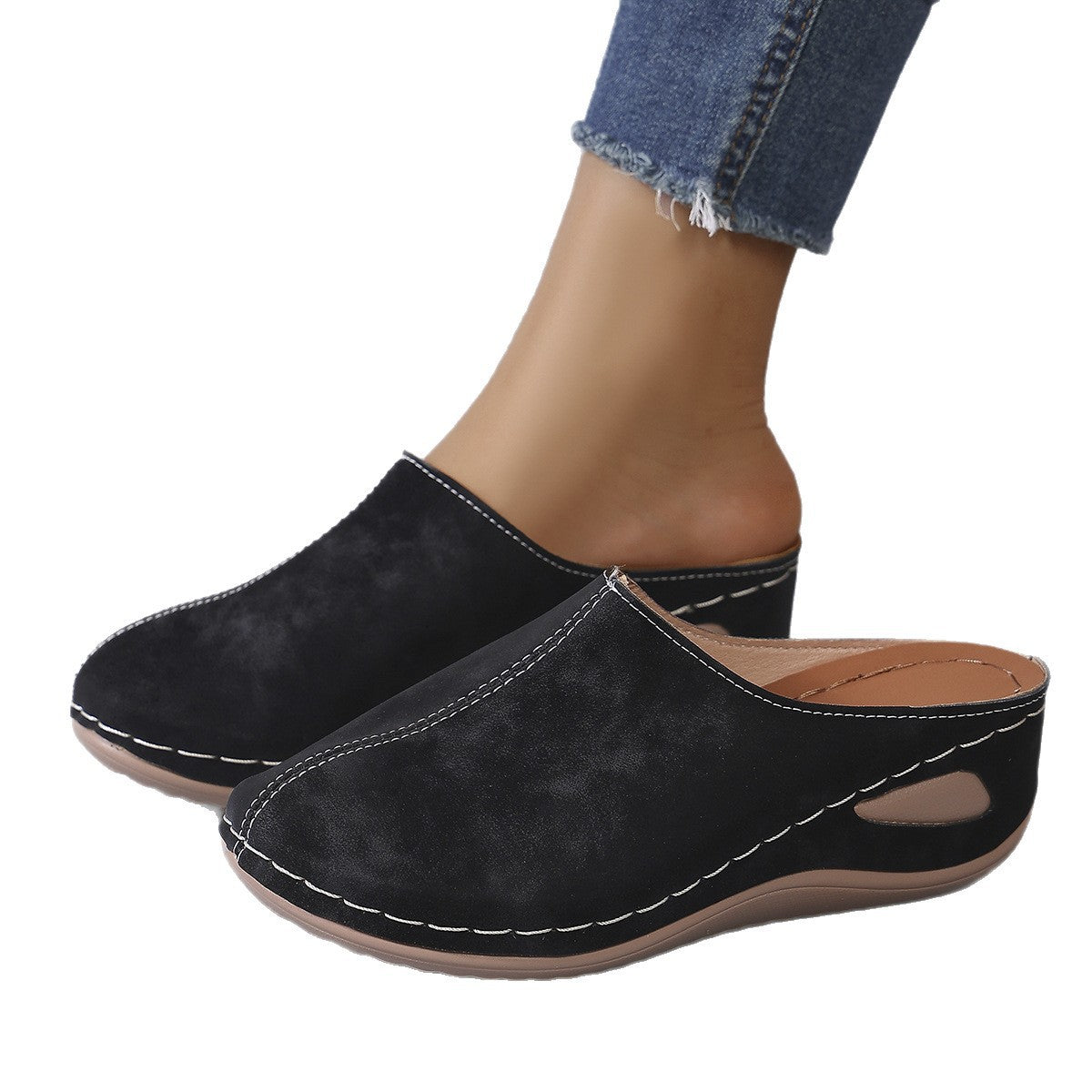 Damen Bequeme Clogs aus hochwertigem Leder mit ergonomischem Fußbett
