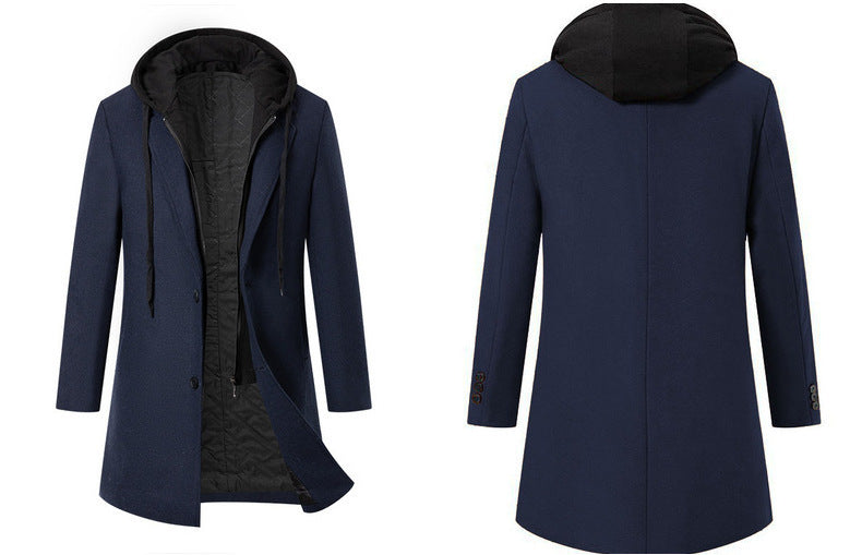 Herren Doppelreihiger City Mantel aus Wollmix mit taillierter Silhouette Shop Nory
