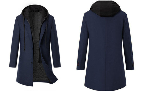 Herren Doppelreihiger City Mantel aus Wollmix mit taillierter Silhouette Shop Nory