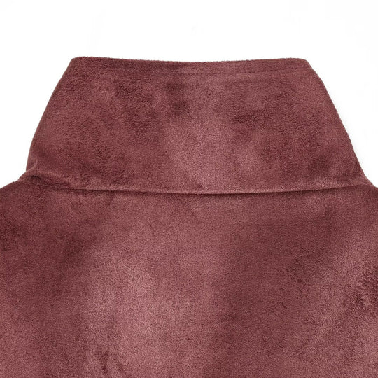 Damen Kurzjacke im Bomberstil aus Veloursleder-Optik mit hohem Stehkragen und Kängurutaschen Shop Nory
