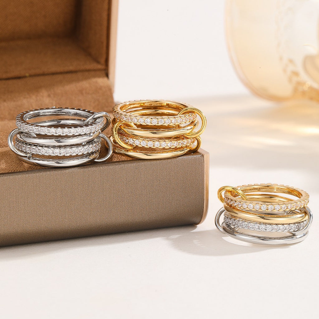 Damen Zierlicher und eleganter Ring mit Zirkonia-Verzierung Shop Nory