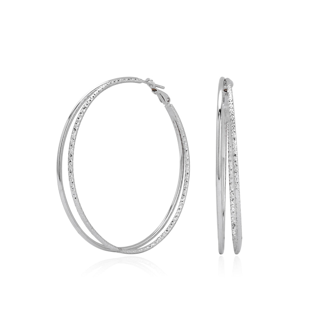 Damen Creolen aus 925 Sterling Silber mit funkelnden Zirkonsteinen Shop Nory