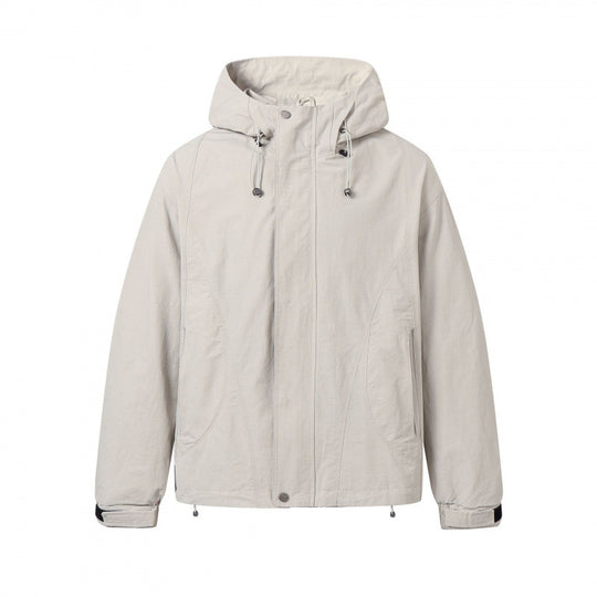 Unisex Kurz geschnittene Kapuzenjacke im technischen Outdoor‑Style mit Kordelzug, verdeckter Frontleiste und verstellbaren Bündchen Shop Nory