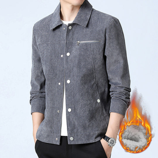 Herren Cord‑Overshirt aus Breitcord mit Druckknopf‑Front und Zipper‑Brusttasche Shop Nory