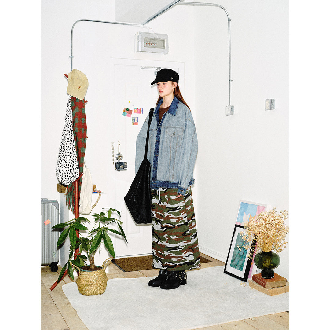 Unisex Oversize-Jeansjacke im Boxy‑Cut mit Kontrastblende und Brustklappen Shop Nory