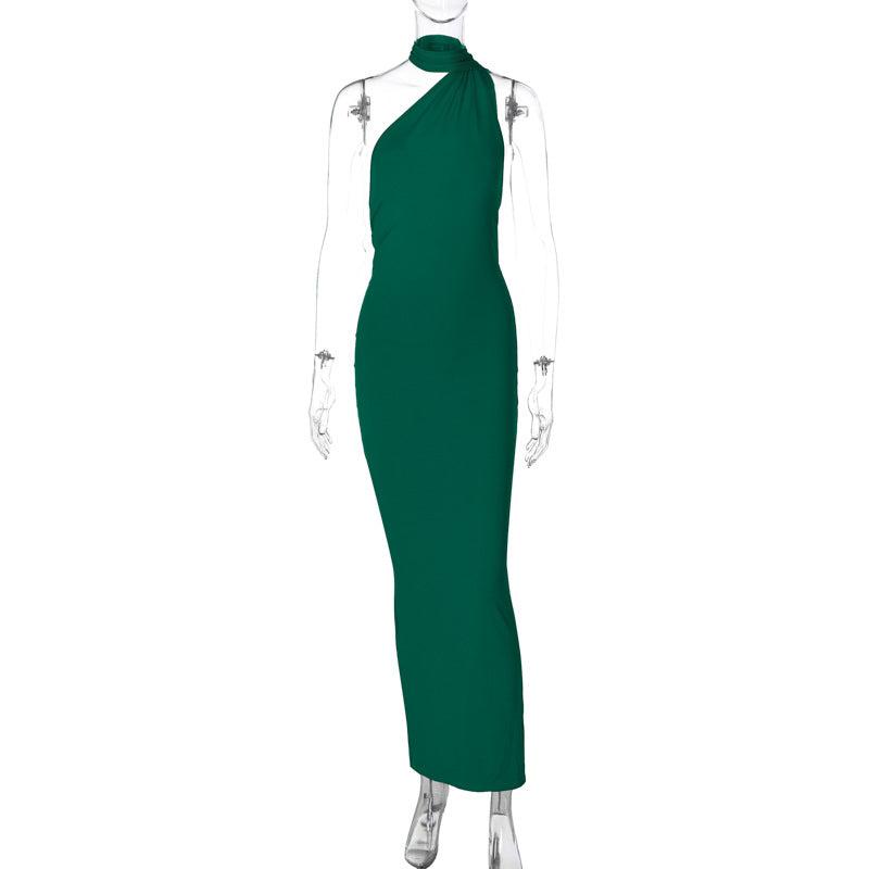 Damen Elegantes One-Shoulder Abendkleid Shopnory