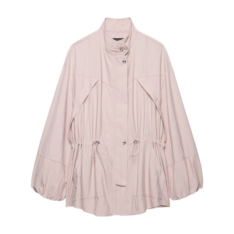 Damen leichter Oversize-Parka mit Tunnelzugtaillierung und Ballonärmeln Shop Nory