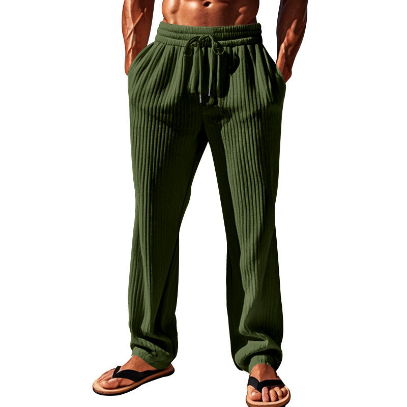 Herren Bequeme Freizeithose mit Rippstruktur und verstellbarem Bund
