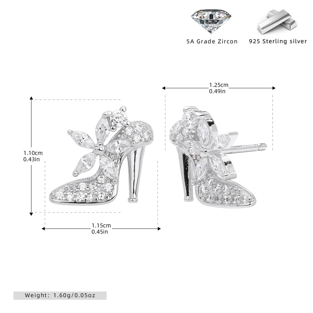 Damen Ohrringe in Pumps-Design mit funkelnden Zirkonia Shop Nory