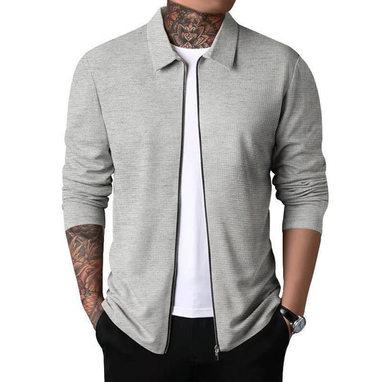 Herren Freizeitjacke mit durchgehendem Reißverschluss und strukturiertem GewShopnorye