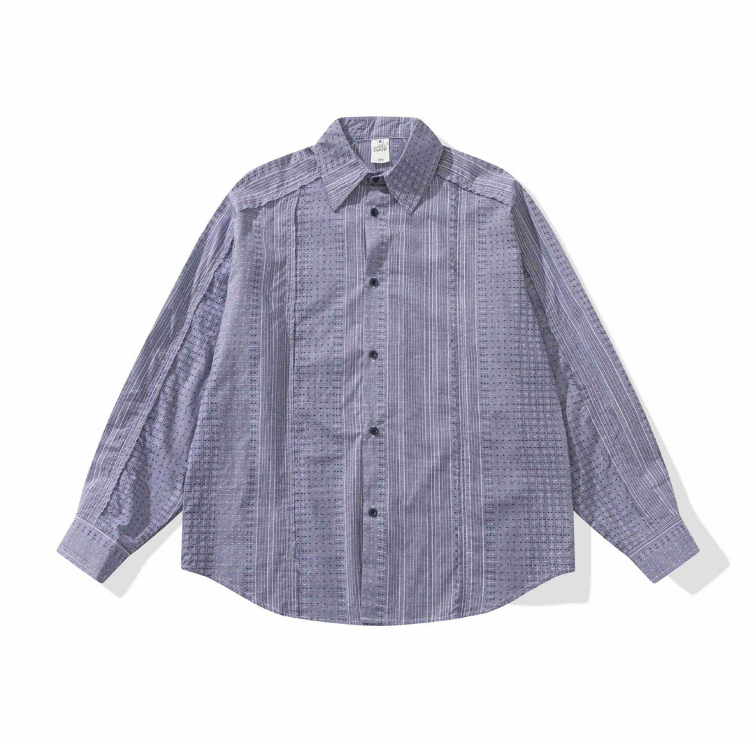 Damen Strukturierte Oversize‑Hemdbluse mit feiner Stickerei und Streifenstruktur Shop Nory