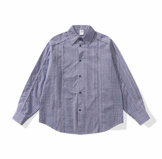 Damen Strukturierte Oversize‑Hemdbluse mit feiner Stickerei und Streifenstruktur Shop Nory