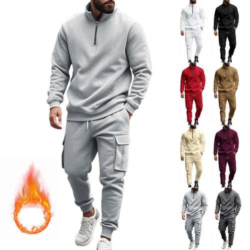 Herren nan sportlicher Cargo-Jogginganzug mit Troyerkragen Shop Nory