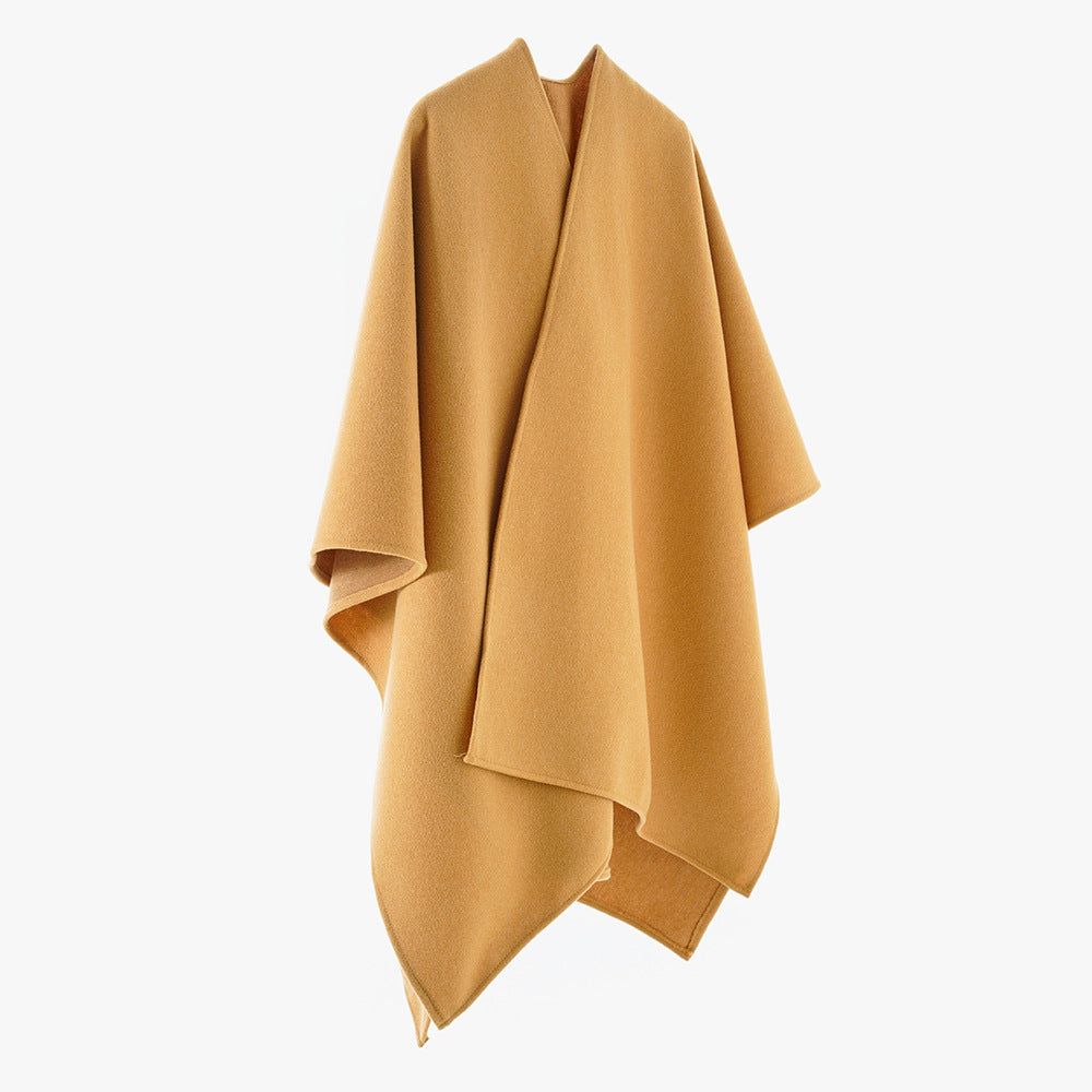 Damen Minimalistisches Kimono-Cape aus Wollmischung mit verdecktem Wickelverschluss Shop Nory