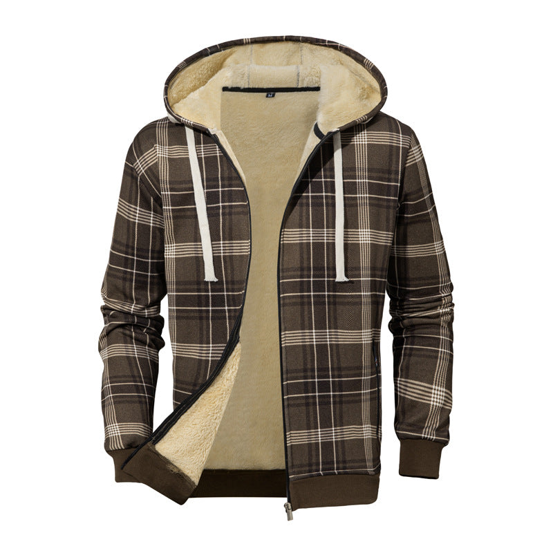 Herren Gemütliche Fleecejacke im karierte Design Shop Nory