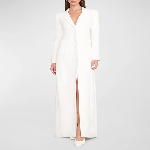 Damen Abendliches Maxikleid‑Blazer mit schlanker Silhouette, Korsettnaht und elegantem Frontschlitz Shop Nory