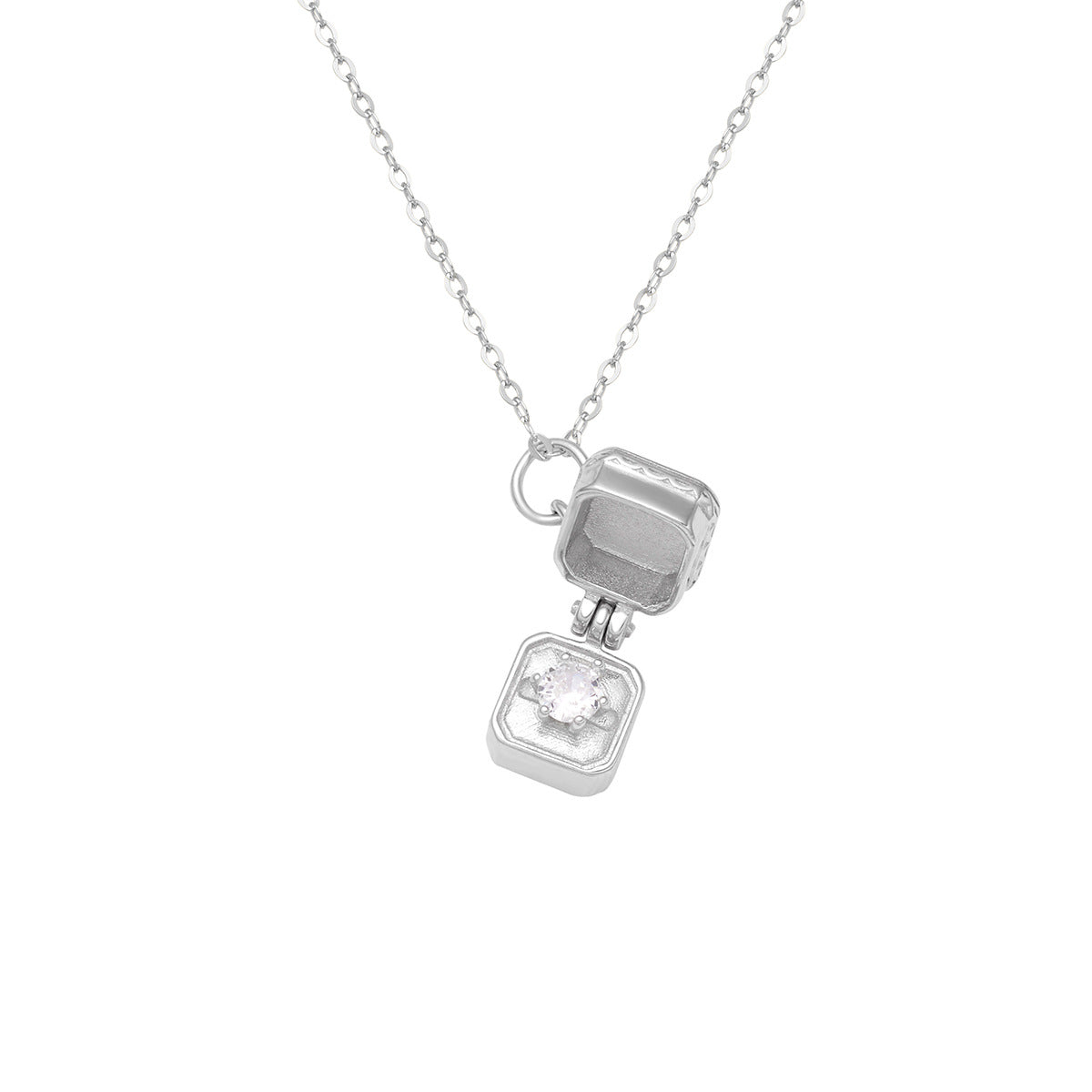 Damen elegante Locket-Halskette mit funkelndem Zirkonia Shop Nory