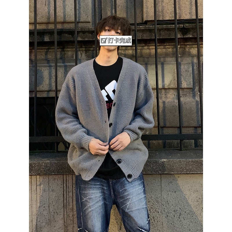 Herren Klassische Strickjacke mit Knopfleiste Shop Nory