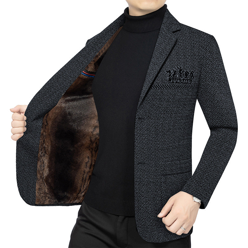Herren Modernes Tweed-Sakko Slim Fit mit dezentem Emblem Shop Nory