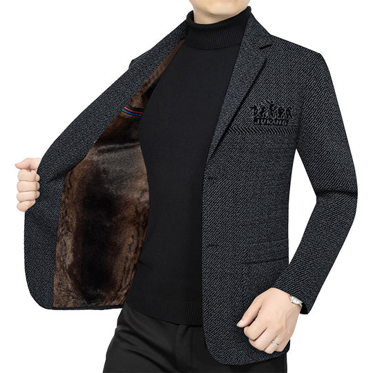 Herren Modernes Tweed-Sakko Slim Fit mit dezentem Emblem Shop Nory