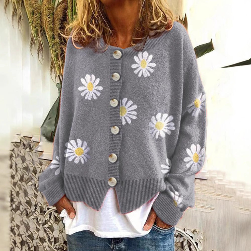 Damen modischer Blumensweater