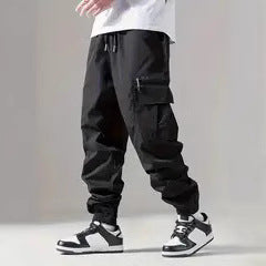 Herren Utility-Cargo-Jogginghose mit Tunnelzug, Knöchelbündchen & Reißverschluss-Beintasche Shop Nory
