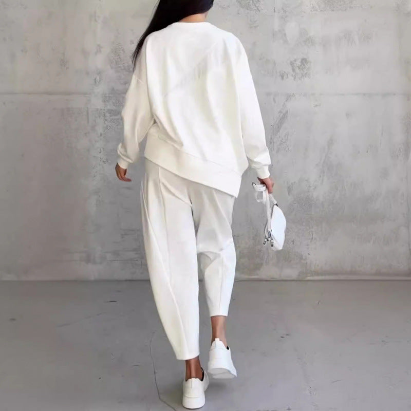 Damen Lässiges Zweiteiliges Lounge-Set mit Oversize-Sweatshirt und taillierter Tapered-Hose Shop Nory