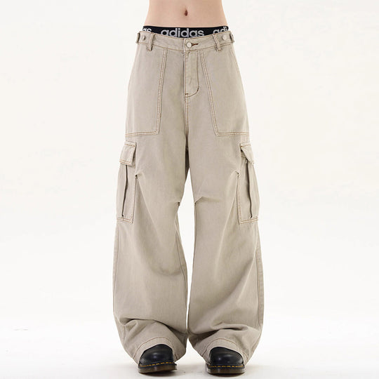 Damen Lässige Weitgeschnittene Cargo-Hose mit praktischen Taschen Shop Nory