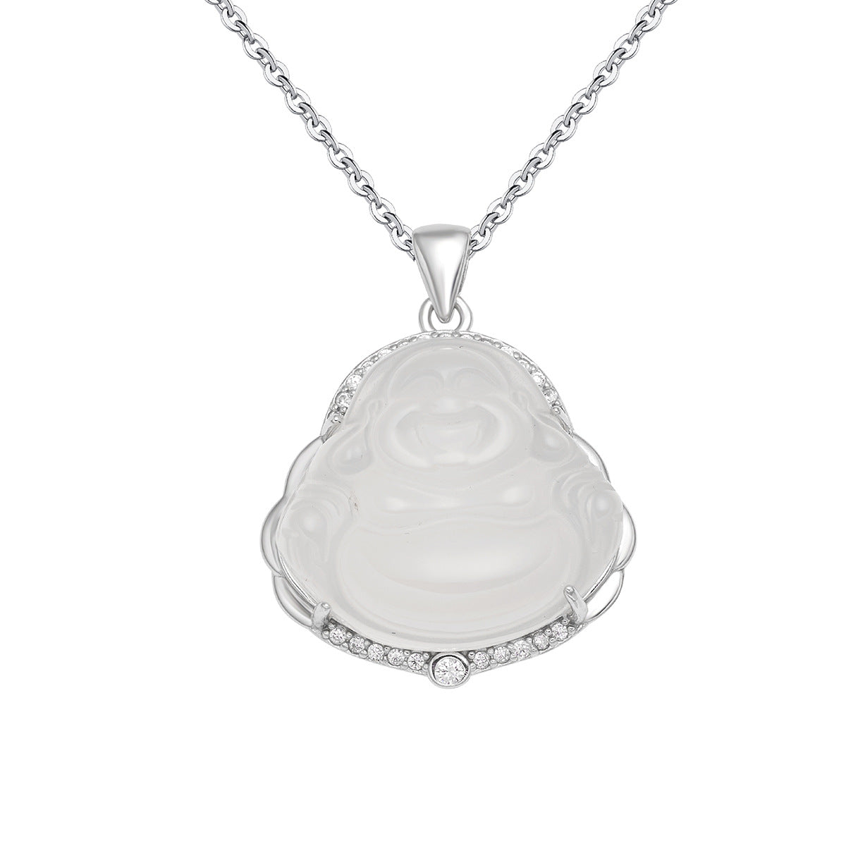 Damen Anhänger aus hochwertigem Jade mit detailreichen Zirkonia-Verzierungen Shop Nory
