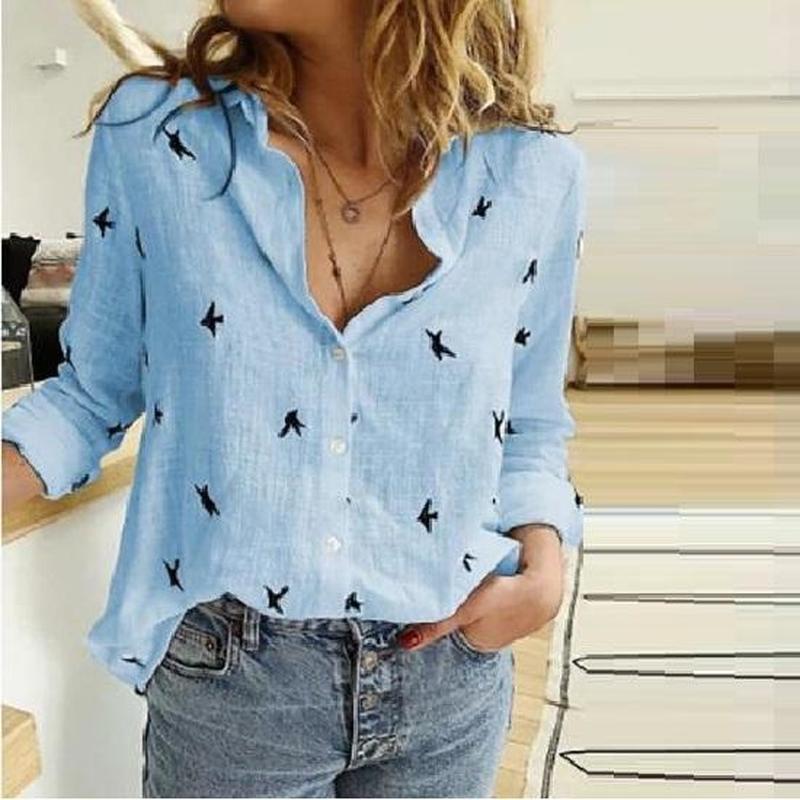 Damen Atmungsaktive Baumwoll‑Leinen Tunika‑Bluse mit Kentkragen, geknöpftem V‑Ausschnitt und gerundetem Saum Shop Nory