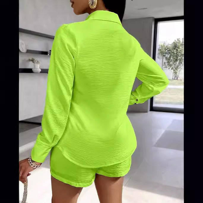 Damen Kurzarmbluse und Shorts Set