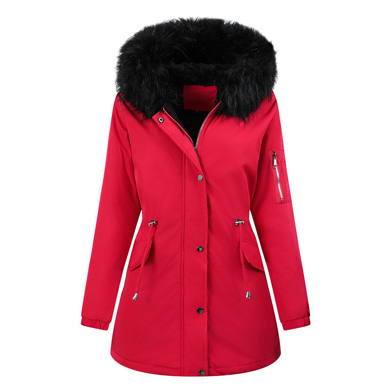 Damen Thermo-Parka mit Sherpa-Innenfutter, Kunstfellkapuze und tailliertem Kordelzug Shop Nory