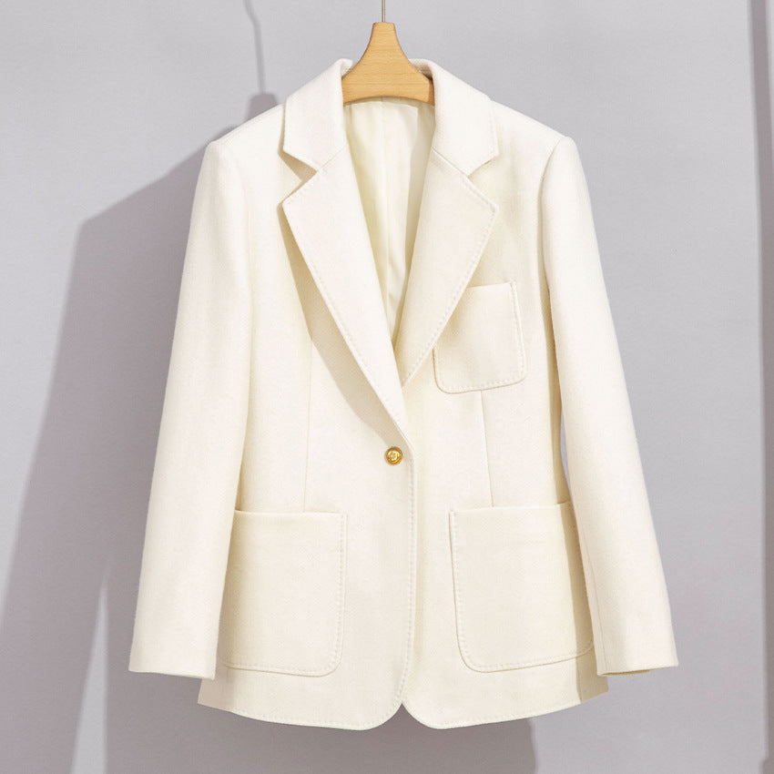 Damen Eleganter Wollblazer mit aufgesetzten Taschen Shop Nory