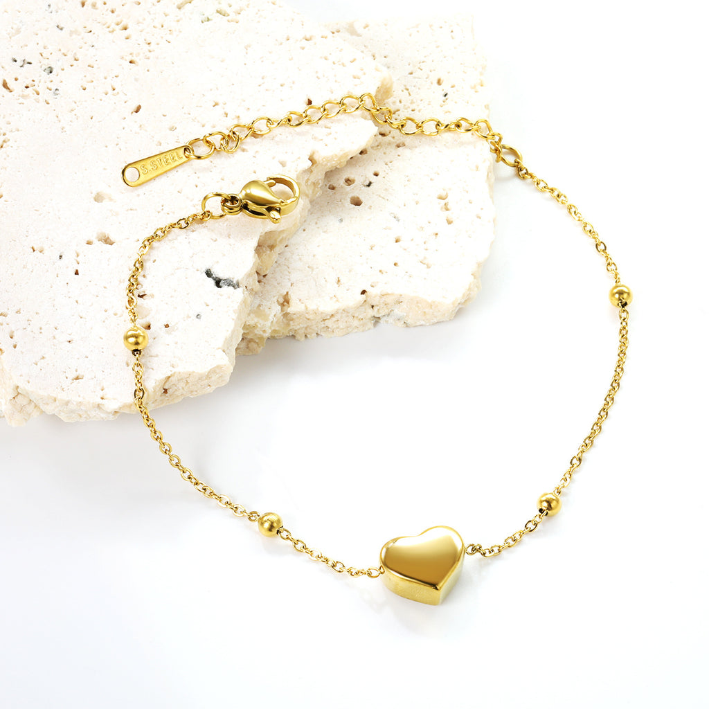 Damen Armband mit herzförmigem Anhänger und verstellbarem Kettendesign Shop Nory
