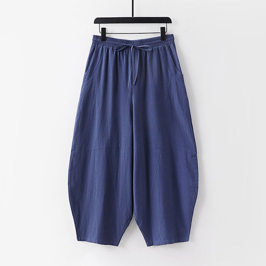 Damen Leichte Haremshose mit weitem Bein und elastischem Bund Shop Nory