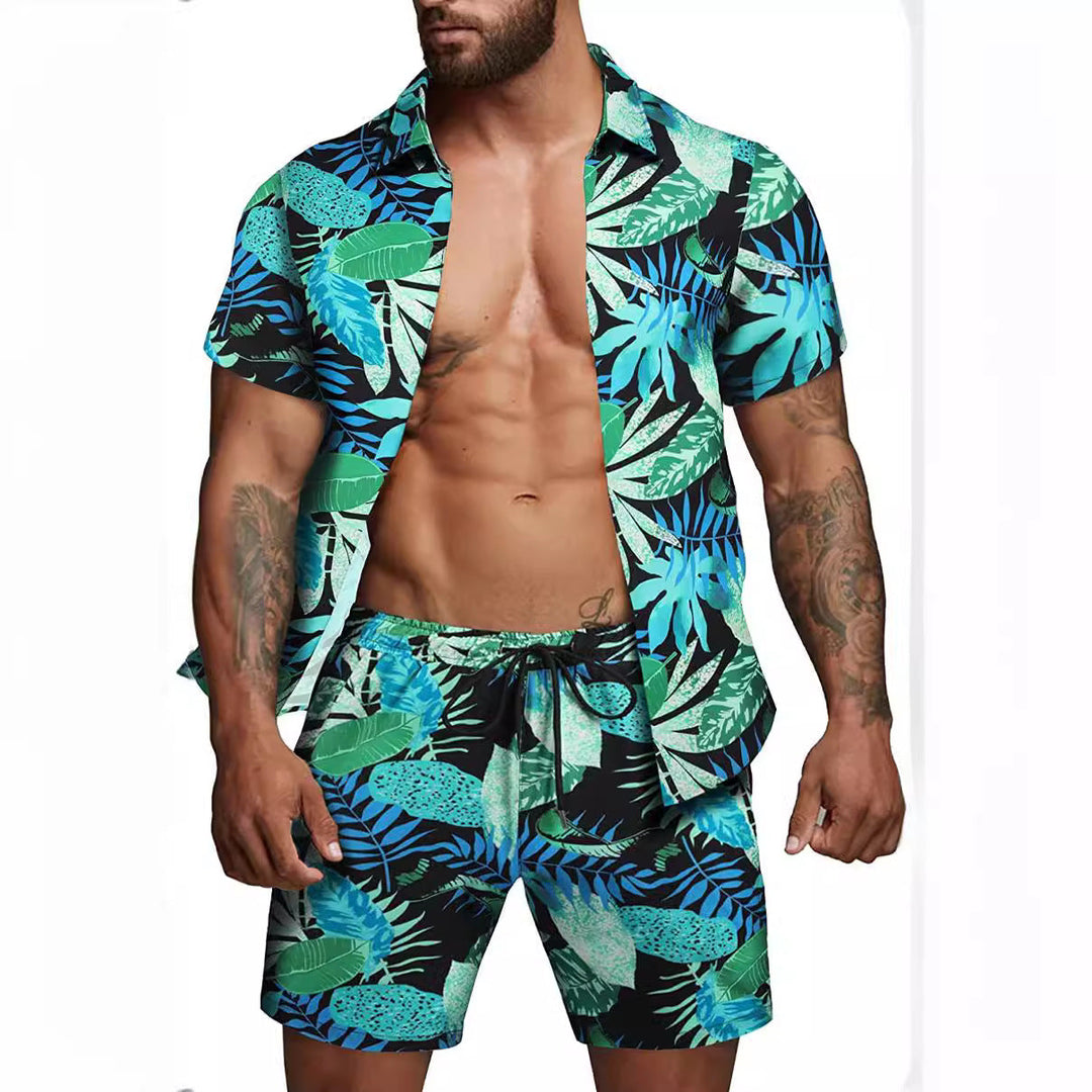Herren kurzärmliges Hemd und Badeshorts Set